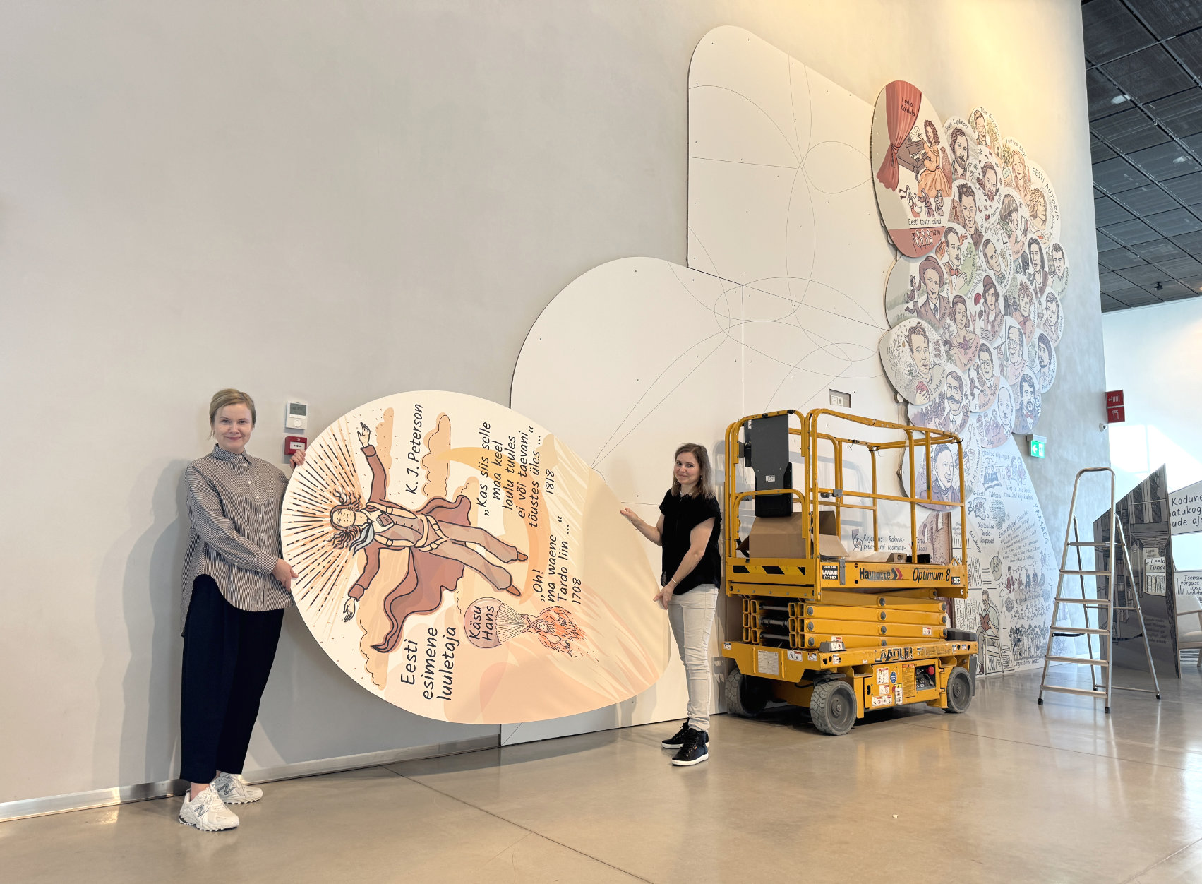 2025-04-16 ERMi pannoo ülespanemisel Siiri Taimla-Rannala Maris Klaas