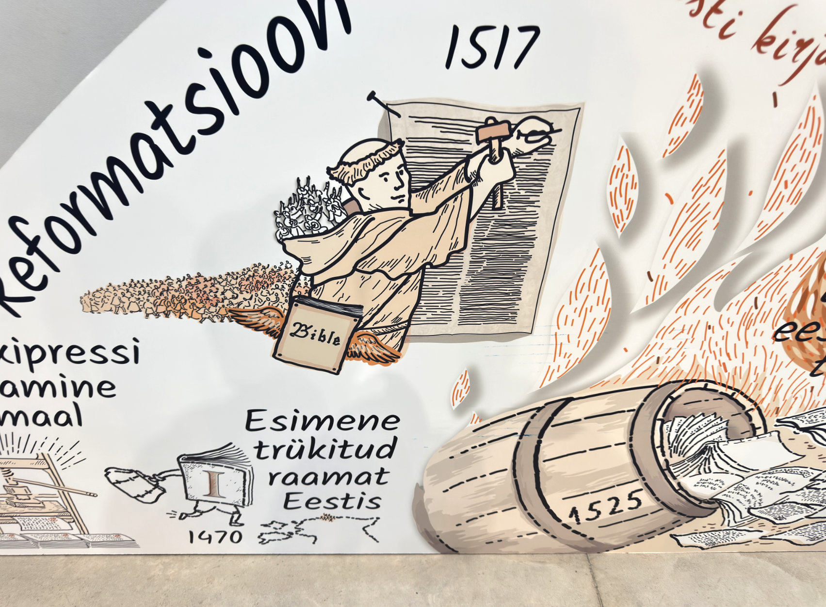 Eesti raamatu aastale pühendatud pannoo "Kas sa seda lugu tead?" Eesti Rahva Muuseumis, detail. Kunstnik: Siiri Taimla-Rannala. Foto: Tanel Rannala Eesti raamatu aastale pühendatud pannoo "Kas sa seda lugu tead?" Eesti Rahva Muuseumis, detail. Kunstnik: Siiri Taimla-Rannala. Foto: Tanel Rannala