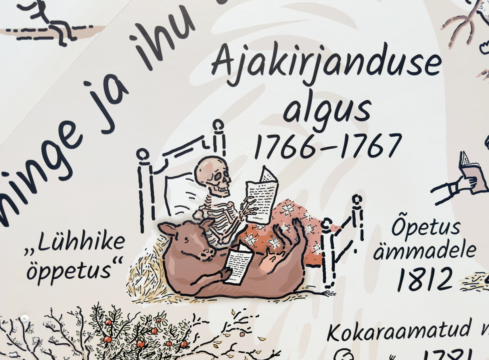 Eesti raamatu aastale pühendatud pannoo "Kas sa seda lugu tead?" Eesti Rahva Muuseumis, kirjanikud. Kunstnik: Siiri Taimla-Rannala. Foto: Tanel Rannala Eesti raamatu aastale pühendatud pannoo "Kas sa seda lugu tead?" Eesti Rahva Muuseumis, kirjanikud. Kunstnik: Siiri Taimla-Rannala. Foto: Tanel Rannala